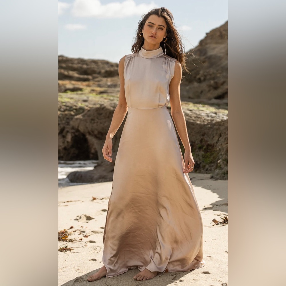 Bohme Cara Satin High Neck Dress